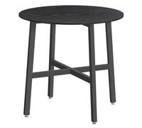VASAGLE Mesa de Comedor, Mesa de Cocina Redonda, para Sala de Estar, Oficina, 80 x 75 cm (Diámetro x Altura), Estilo Industrial, Negro Ébano y Negro Tinta KDT080B02