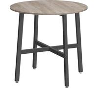 VASAGLE Mesa de comedor redonda de color greige mélange y negro tinta