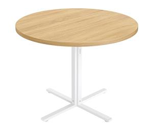 VASAGLE Mesa de Comedor Redonda, Mesa de Cocina Pequeña para 4 Personas, Estilo Rústico, Superficie Resistente al Agua, Diámetro de 80 cm, Alto de 74,8 cm, para Salón, Roble Dorado KDT082Y02