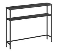 VASAGLE Mesa de Consola de 2 Niveles, Mesa Auxiliar con 2 Estantes, 20 x 100 x 80 cm, para Sala de Estar, Pasillo, Recibidor, Gris Carbón y Negro Tinta LNT131B22