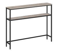 VASAGLE Mesa de Consola de 2 Niveles, Mesa Auxiliar con 2 Estantes, 20 x 100 x 80 cm, para Sala de Estar, Pasillo, Recibidor, Greige Mélange y Negro Tinta LNT131K02