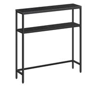 Mesa de Consola 20 x 80 x 80 cm Gris Carbón y Negro Tinta