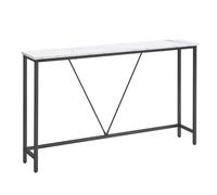 VASAGLE Mesa de Consola para Pasillo y Sala de Estar, Mesa de Entrada delgada, Montaje Fácil, Blanco Mármol y Negro Tinta LNT020W01