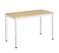 VASAGLE Mesa de Ordenador Mesa de Estudio Mesa de Comedor 120 x 60 x 76 cm Madera Natural y Blanco LWD64N