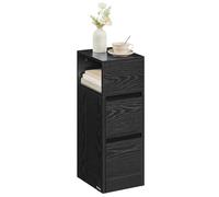 VASAGLE Kailyn Colección - Mesita de Noche Estrecha, Mesa Auxiliar con 2 Cajones y Compartimento Abierto, Encajable a la Izquierda o a la Derecha, Dormitorio, Salón, Negro Ébano LET656B56V1