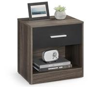 Mesita de Noche Marrón Castaño y Negro Tinta