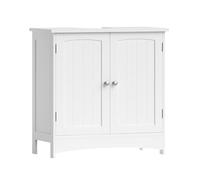 VASAGLE Mueble Bajo Lavabo con 2 Puertas, Estilo Rústico, 30 x 60 x 60 cm | Armario para Debajo del Lavabo, Estante Ajustable, Amplio Espacio, Nube Blanca, Colección SOFIE BBC01WT
