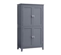VASAGLE Mueble de Baño, Armario de Baño, Armario de Cocina, Armario Almacenaje con 4 Puertas, Estantes Regulables, 30 x 60 x 110 cm, Gris Pizarra BBC552G01