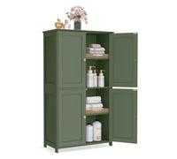 VASAGLE Mueble de Baño con 4 Puertas, 60 x 30 x 108.5 cm | Armario de Cocina, Armario Almacenaje, Estante Regulable, Verde Bosque, Colección SIREN BBC553CH01