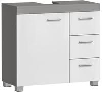 VASAGLE Mueble de lavabo de 30 x 70 x 64 cm de color gris y blanco