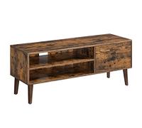 VASAGLE Mueble de TV, Mesa de TV, para televisores de hasta 55 Pulgadas, Largo de 120 cm, Centro de Entretenimiento, de Mediados de Siglo para Salón, Dormitorio, Marrón Rústico LTV120T01