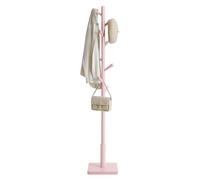VASAGLE Perchero de Pie de MDF y Madera de Caucho con 8 Ganchos | Perchero para Abrigo, Sombrero, Bolso, Cartera, Entrada, Pasillo, Rosa Jalea, Colección ANDI RCR010R01