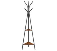 VASAGLE Perchero de pie, perchero, mueble de entrada, estilo industrial, con 2 estantes, para ropa, sombreros, bolsas, marrón rústico y negro/Blanco Perla y Beige Natural, Regalo de Navidad Blanco Per