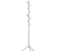 VASAGLE Perchero, Madera Maciza, en Forma de Árbol, 8 Ganchos | Para Chaquetas, Sombreros, para Pasillo, Barra de Soporte de Madera de Caucho, Beige Capuchino, Colección ANDI RCR004K01