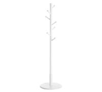 VASAGLE Perchero, Madera Maciza, en Forma de Árbol, 8 Ganchos para Chaquetas, Sombreros, para Pasillo, Ganchos y Barra de Soporte de Madera de Caucho, Blanco Nube RCR07WT
