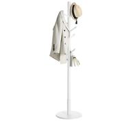 VASAGLE Perchero, MDF y Madera de Caucho, en Forma de Árbol, 8 Ganchos | Para Chaquetas, Sombreros, para Pasillo, Barra de Soporte de Madera de Caucho, Blanco Nube, Colección ANDI RCR07WT