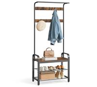 VASAGLE Perchero Zapatero con Banco Recibidor, 4 en 1, 183 cm