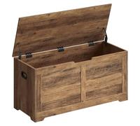 VASAGLE Puff Almacenaje, Banco Almacenaje con 2 Bisagras de Seguridad, Banco Zapatero, Estilo de Campo, 40 x 100 x 46 cm, para Pasillo Dormitorio Salón, Marrón Miel LSB061K01