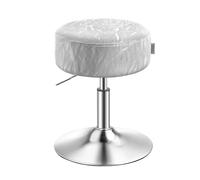 VASAGLE Sgabello da Trucco, Sedia per Toeletta, Regolabile in Altezza, Girevole a 360°, in PU, Seduta Spessa, per Camera da Letto Cucina Sala da Pranzo, Moderno, Grigio Tortora LJB120GD01