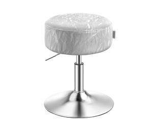 VASAGLE Sgabello da Trucco, Sedia per Toeletta, Regolabile in Altezza, Girevole a 360°, in PU, Seduta Spessa, per Camera da Letto Cucina Sala da Pranzo, Moderno, Grigio Tortora LJB120GD01