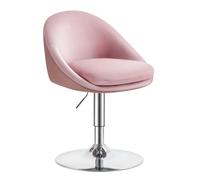 VASAGLE Silla Ajustable, Taburete de Tocador, con Respaldo y Base, Acero | Silla de Oficina Giratoria, Taburete de Bar, para Mostrador, Oficina, Rosa Pastel y Gris Plata, Colección LENNA LJB100R01