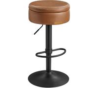 VASAGLE Silla de bar giratoria con altura de 61,5-81 cm de color marrón