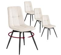 VASAGLE Sillas de Comedor, Set de 4, Giratorias 360°, Patas de Acero | Sillas de Comedor Tapizadas en Terciopelo, Diseño Ergonómico, 43 x 52 x 83 cm, Beige Capuchino, Colección TYRA KDC198L101