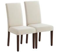 VASAGLE Sillas de Comedor, Taburetes para Cocina, Respaldo Alto, Juego de 2, Asiento Acolchado Grueso, 58 x 48 x 100 cm, Blanco Crema KDC158W01