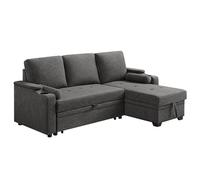 VASAGLE Sofá Cama sofá Cama sofá Cama con Espacio de Almacenamiento Muebles tapizados Gris LCS801G01