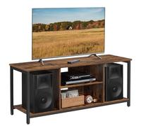 VASAGLE Soporte de TV para TV de hasta 60 Pulgadas, con Estantes Abiertos | Mueble de TV, Consola de TV, Sala de Estar, Sala de Entretenimiento, Marrón Rústico y Negro, Colección BARNET LTV060B01