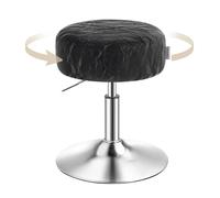 VASAGLE Taburete de Maquillaje, Altura Ajustable, 360° Giratorio, PU | Silla de Tocador, Asiento Grueso, para Dormitorio Cocina Comedor, Moderno, Negro Tinta Colección ISLAND LJB120B01