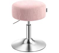 VASAGLE Taburete de tocador giratorio de color rosa