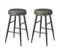 VASAGLE Taburetes de Bar, Juego de 2 sillas de Bar con Altura de mostrador de Desayuno, taburetes de Comedor con reposapiés, Color Verde Oliva ULBC080C01