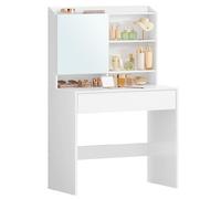 Tocador con Espejo Mesa de Maquillaje con Armario 70 x 40 x 136 cm Blanco