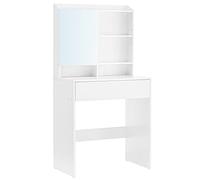 Tocador con Espejo Mesa de Maquillaje con Armario 70 x 40 x 136 cm Blanco