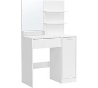 VASAGLE Tocador de 40 x 80 x 132 cm de color blanco nube