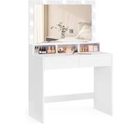 VASAGLE Tocador de 40 x 80 x 140 cm de color blanco nube