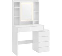 VASAGLE Tocador de color blanco nube con luces led con brillo ajustable