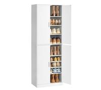 VASAGLE Zapatero Armario con 4 Puertas, 9 Estantes Ajustables, 22-27 Pares | Zapatero Entrada Recibidor, Estrecho, Blanco Nube, Colección CUSTOS HSC901WB01