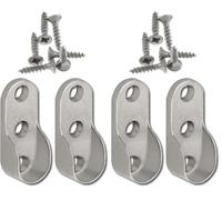 Vasalat 118500622 soporte ovalado para tubos de armario, plateado (Paquete de 2)