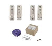 vasalat Conector HVP de carga pesada, 25 x 80 x 12 mm, 2 conectores de madera invisibles, ideal como conector de vigas, incluye 50 tornillos Spax T-Star plus y 1 broca TX20