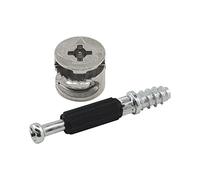 vasalat VAS146 Hettich Rastex 15-Conector excéntrico para Muebles, Material: Zinc Fundido a presión niquelado, Contenido Unidades, Plata, ohne Abdeckrand | 50 Stk, Set Piezas