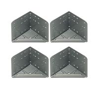 vasalat VAS203 Escuadra de Cama de Acero Gris Plateado, 4 Unidades, 115 x 115 x 133 mm, Plata, 4 Stk, Set de 4 Piezas
