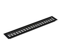vasalat Rejilla de ventilación para frigorífico, 600 x 60 mm, chapa de ventilación insertable, también para armarios y puertas, aluminio anodizado negro