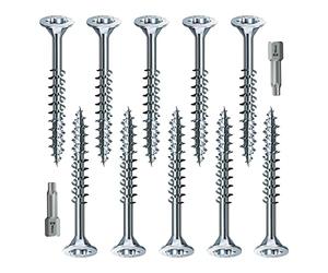 Vasalat SNK-Set-10Gr-TG-Silber-TX Spax - Juego de tornillos para madera, color plateado