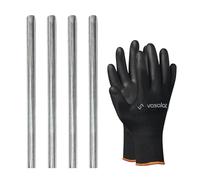 vasalat Varilla roscada M5 1000 mm galvanizada, clase de resistencia 8.8, varilla roscada con rosca exterior DIN 976, barra de metal de alta calidad con rosca - 4 unidades