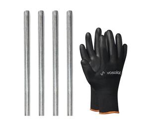 vasalat Varilla roscada M8 1000 mm galvanizada, clase de resistencia 8.8, varilla roscada con rosca exterior DIN 976, barra de metal de alta calidad con rosca - 4 unidades
