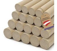 vasalat Varillas de madera lisas para manualidades, 100 cm x 3/4/5/6 mm, madera de haya natural, contenido, 20 unidades