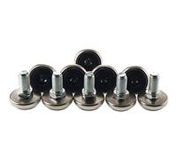 vasalat VAS139 Tornillo de Ajuste de Altura M10, Rosca de 30 mm, plástico Negro/Acero. Contenido: 10 Unidades, Plata, Set Piezas