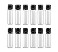 VASANA 12 botellas de viaje de plástico vacías de 20 ml con tapa abatible para muestras de cosméticos, tarros para lociones de agua emolientes, champús y aceites esenciales.